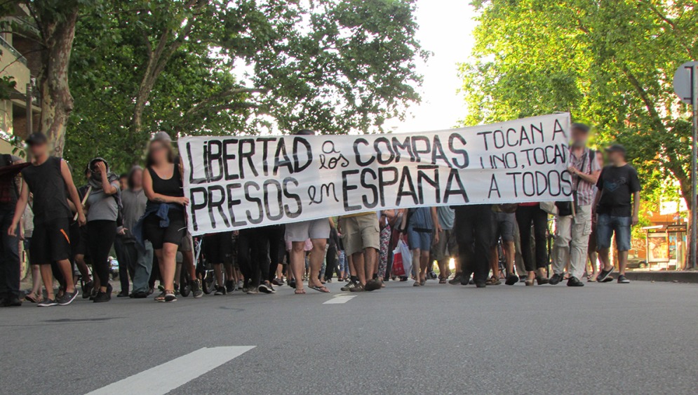 Μοντεβιδέο, Ουρουγουάη : Κινητοποίηση αλληλεγγύης στους αναρχικούς κρατουμένους στην Ισπανία