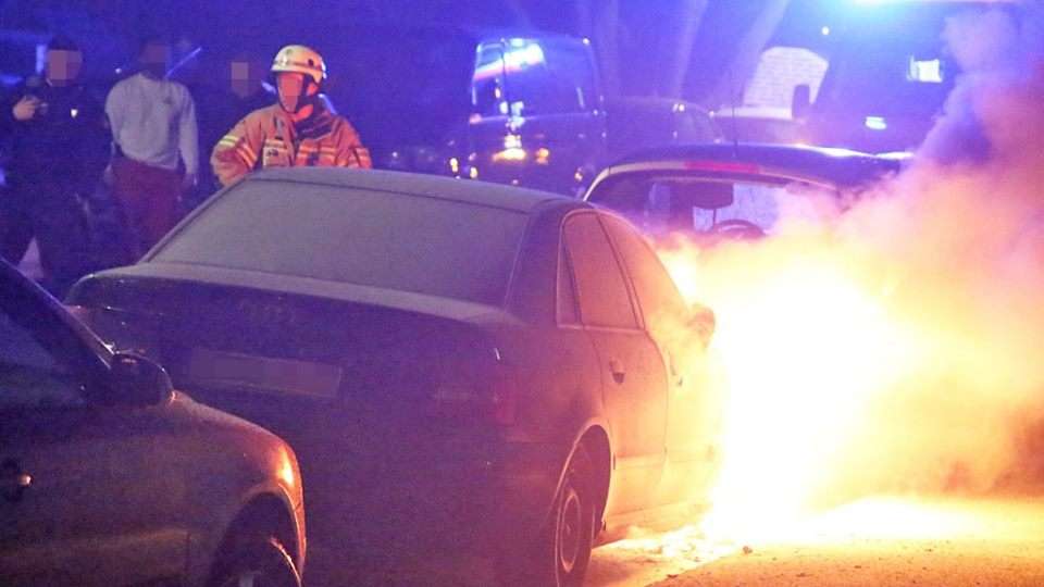 Berlin, Germany: Car belonging to fascist singer Peter Brammann set on fire