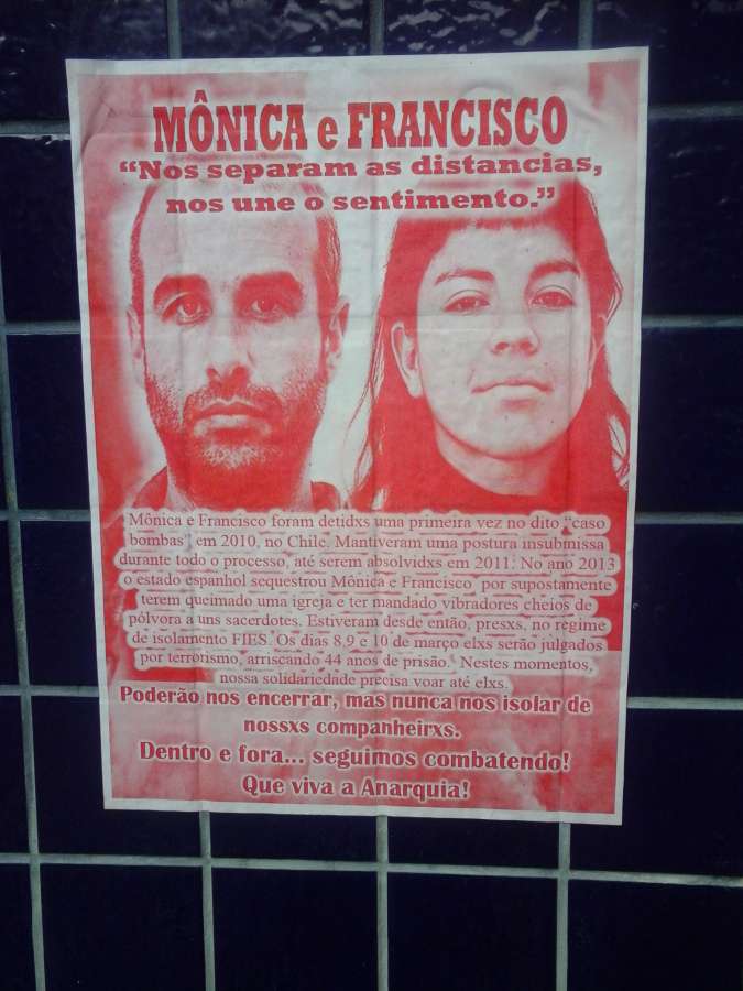 Porto Alegre, Brazil: Posters in solidarity with Monica Caballero and Francisco Solar