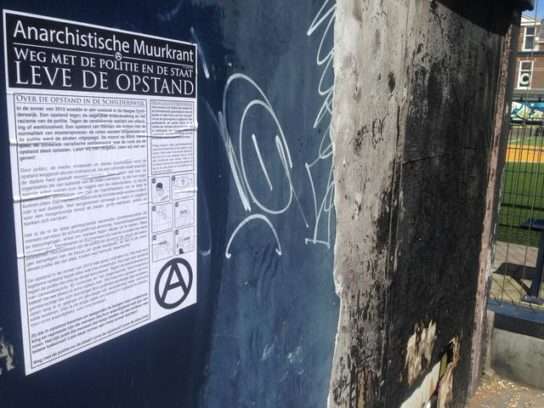 The Hague, the Netherlands: Person arrested on suspicion of spreading Anarchist Wallpaper