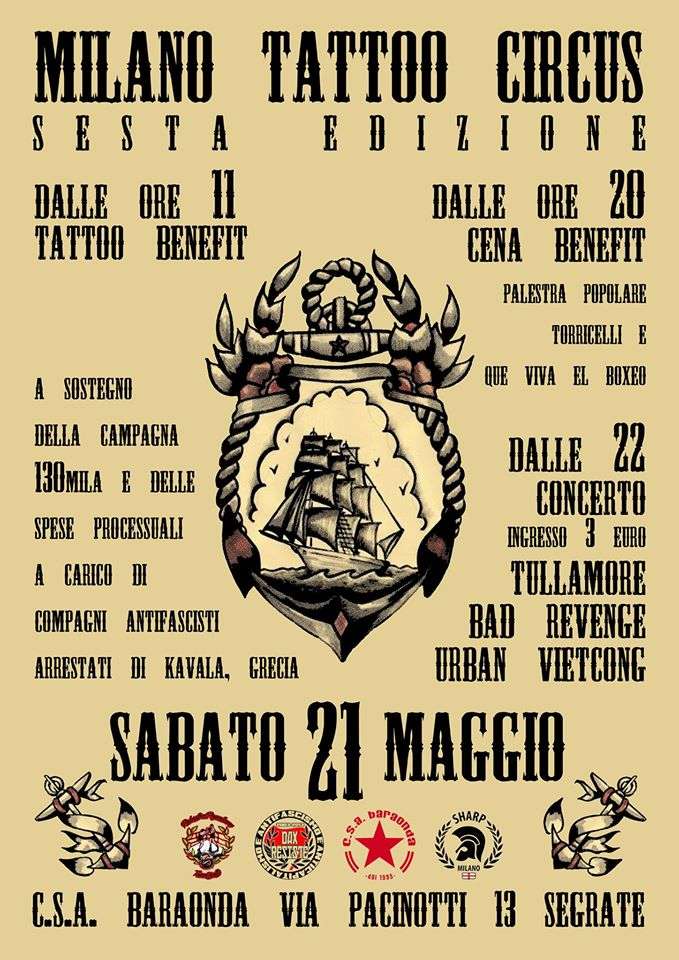 Milano, Italy: Tatoo Circus for the campaign 130 mila
