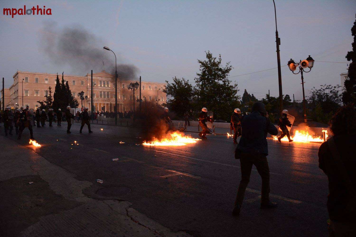 Athens, Greece: Riots erupt following a Riot Police attack
