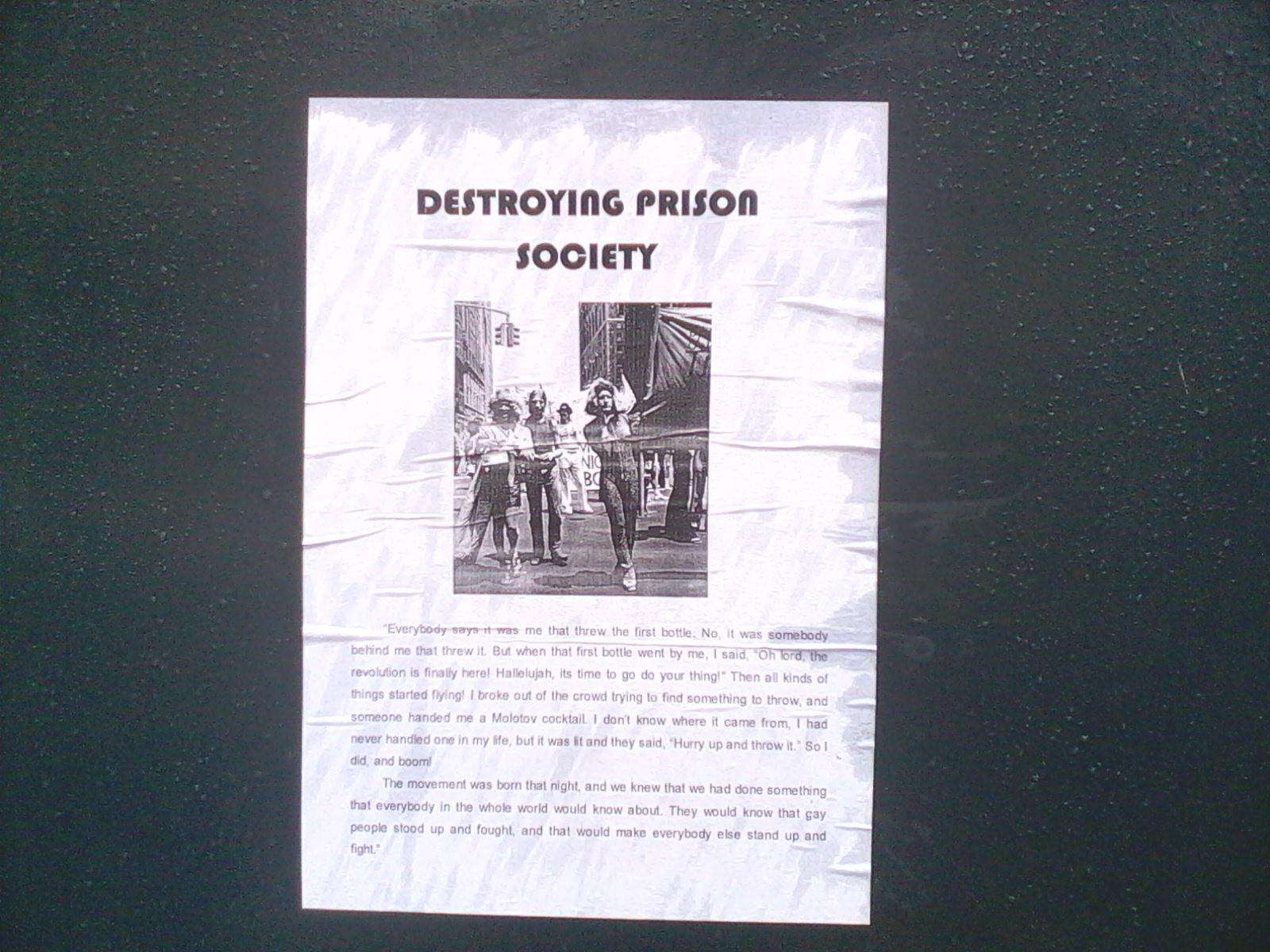 Μπρίξτον, Λονδίνο: Προπαγάνδα δρόμου ενάντια στην κοινωνία φυλακή