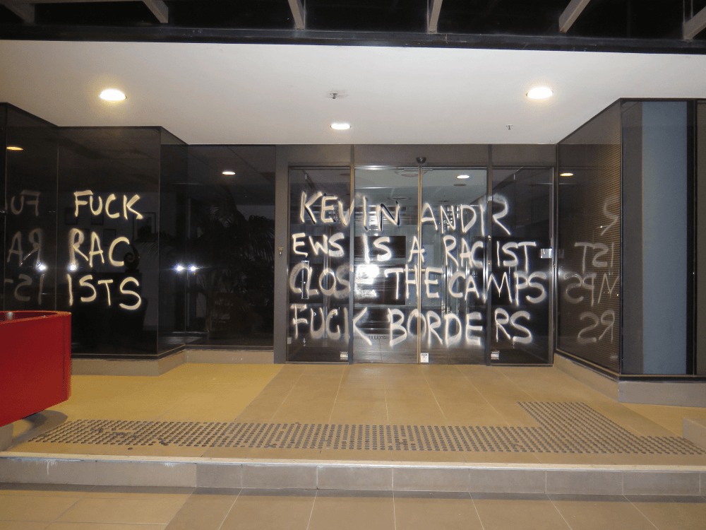 Narrm/Melbourne: Offices of Liberal & Labour party MPs trashed in solidarity with refugees in detention