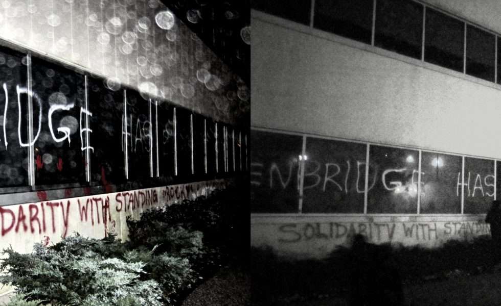 Hamilton, USA: Enbridge building vandalized in solidarity with Standing Rock
