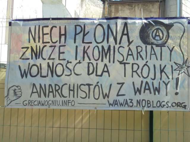 Kraków, Poland: Banner in solidarity with the Warsaw Anarchist 3
