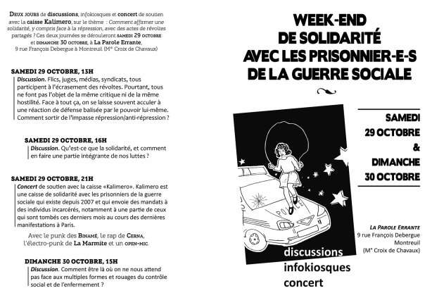 France: Solidarity with prisoners of the Social War