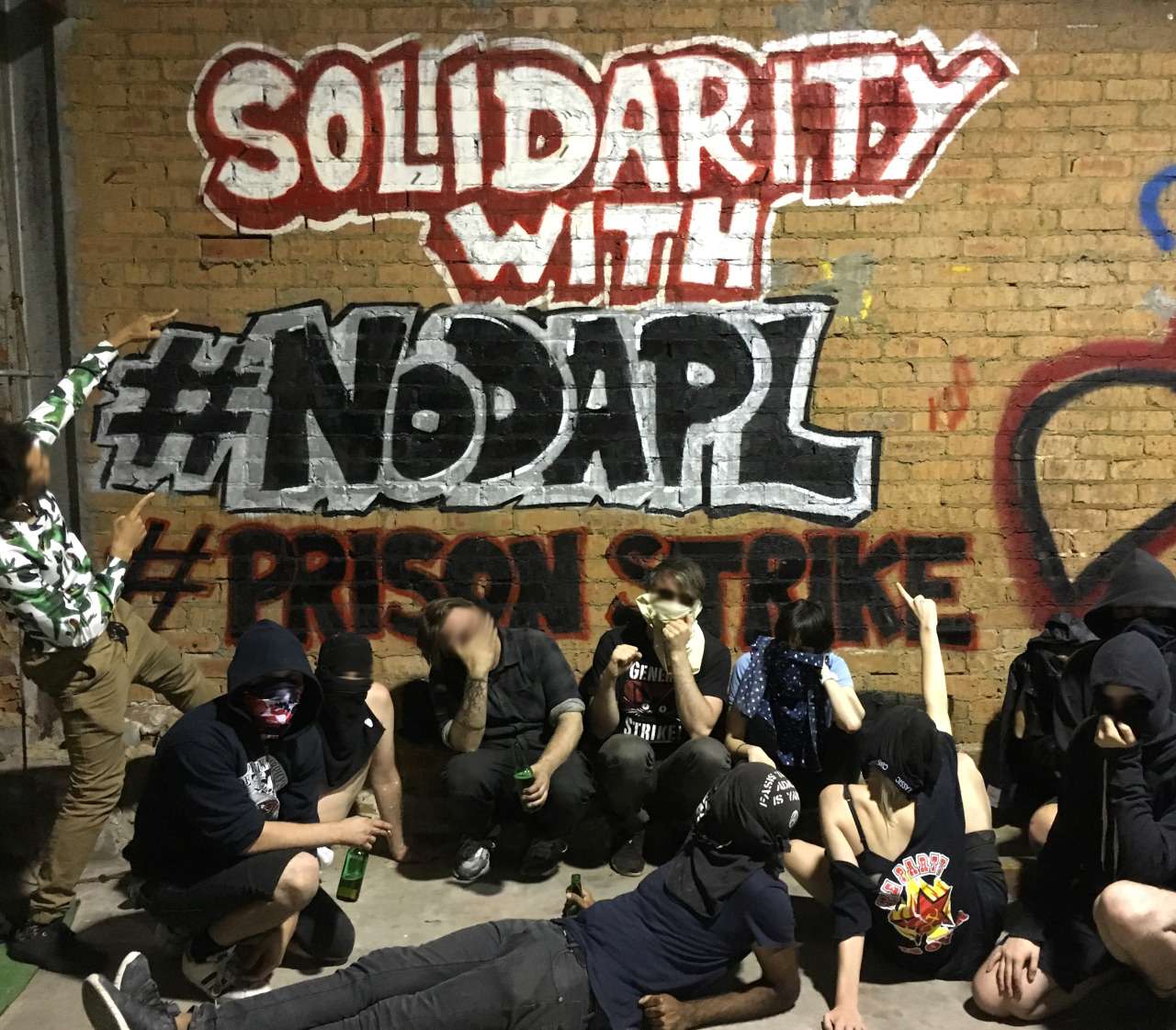 Sydney, Australia: Solidarity graffiti with #NoDAPL struggle and the US #PrisonStrike