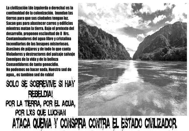 La Paz, Bolivia: Afiches contra la devastación y rayados por lxs compas de Italia.