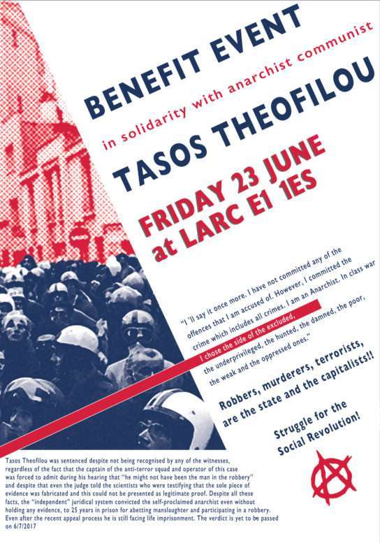 London: Solidarity Event With Tasos Theofilou #free_tassiosthita