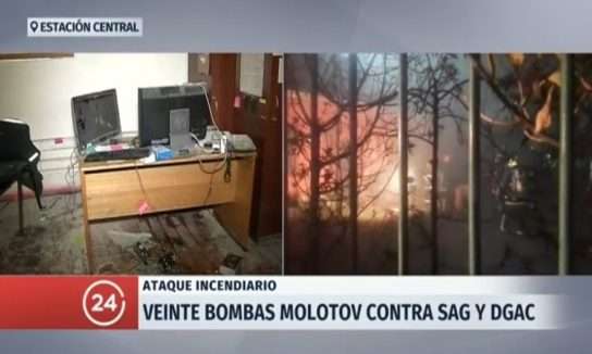 Santiago, Chile: Incendiary attack against the Offices of SAG and DGAC