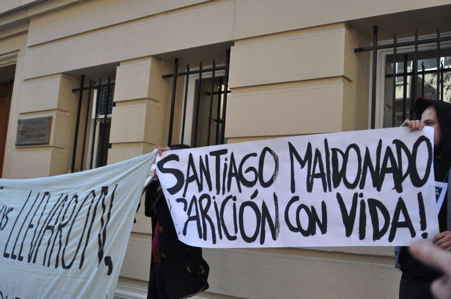 Santiago, Chile: Demonstration at the Argentine Embassy for Santiago Maldonado
