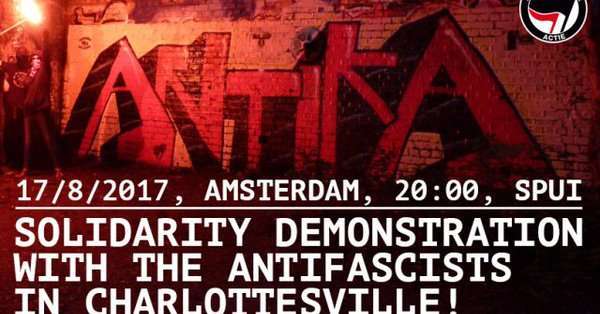 Amsterdam: Demonstration in Solidarity with Charlottesville [August 17, 2017, at 20:00]