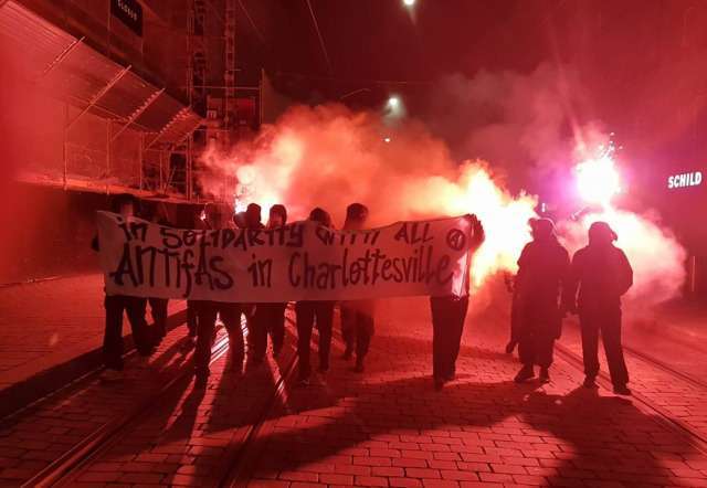 Bern, Switzerland: Spontaneous Solidarity Demo With Charlottesville