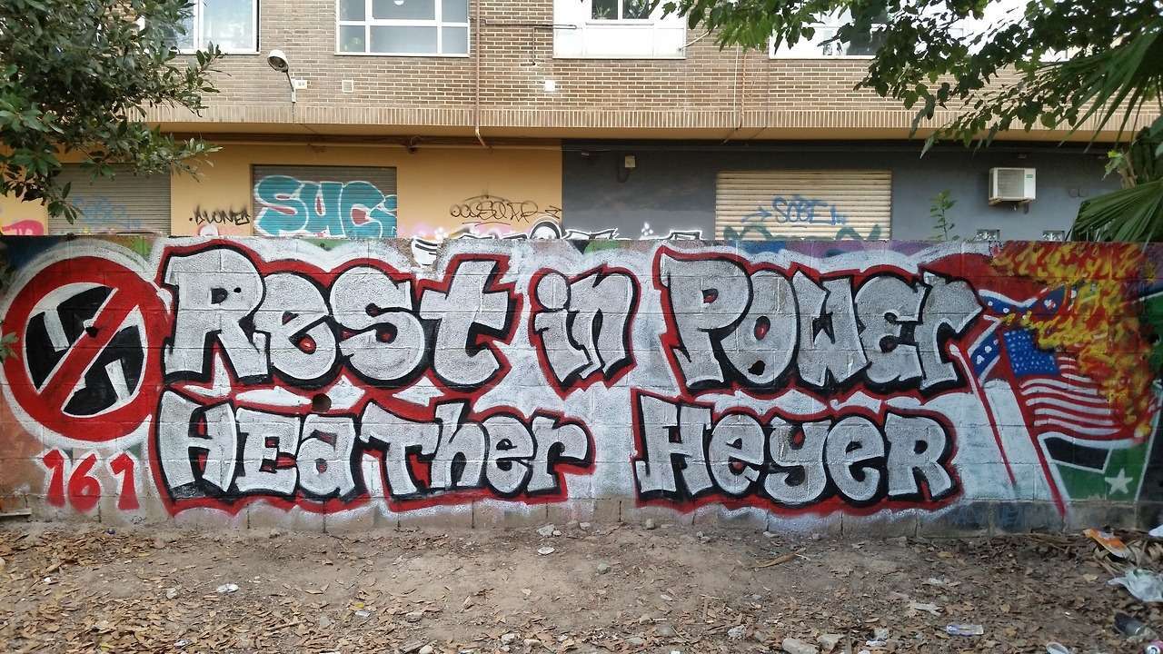Valencia, Spain: Mural for Murdered Antifascist Comrade Heather Heyer