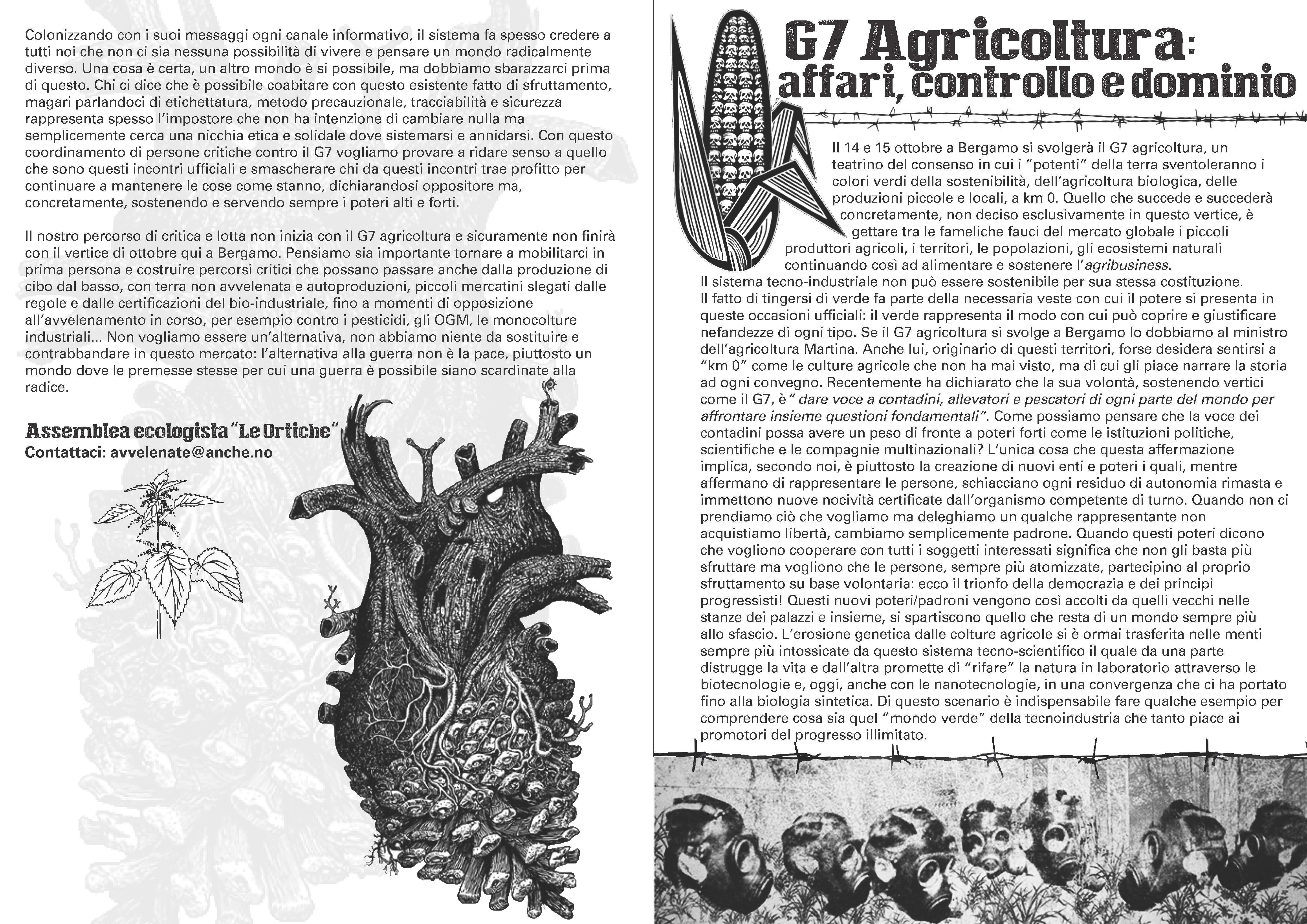 Bergamo, Italy: Confront the G7 Agriculture: October 14-15 -2017