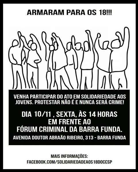 São Paulo, Brazil: Solidarity With the 18 Young People from the CCSP [Port/Eng/Esp]
