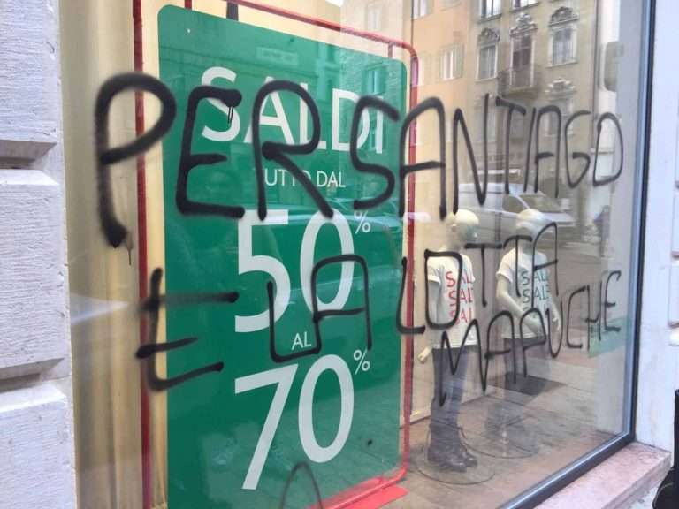 Trento, Italy: Benetton’s windows smashed for Santiago Maldonado