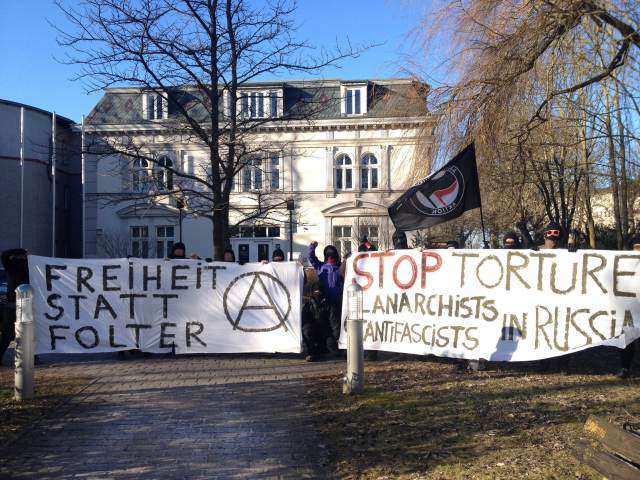 Greifswald, Germany: Solidarity Action for Anarchists and Antifascists in Russia