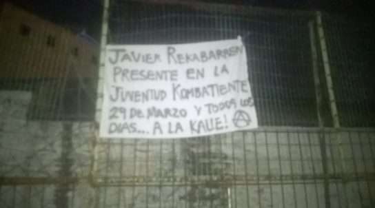 Santiago, Chile: “Javier Recabarren present in Combatant Youth – March 29 and every day…out in the street!”