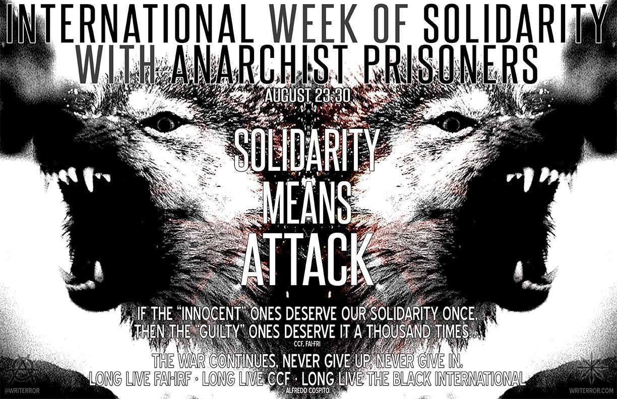 Poster for the International Week of Solidarity with Anarchist Prisoners