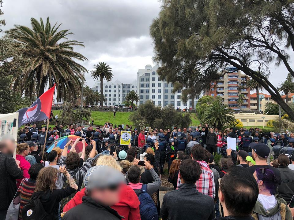 Melbourne, Australia: Antifascist Community Counter-Demo Against Fascist Beach Rally