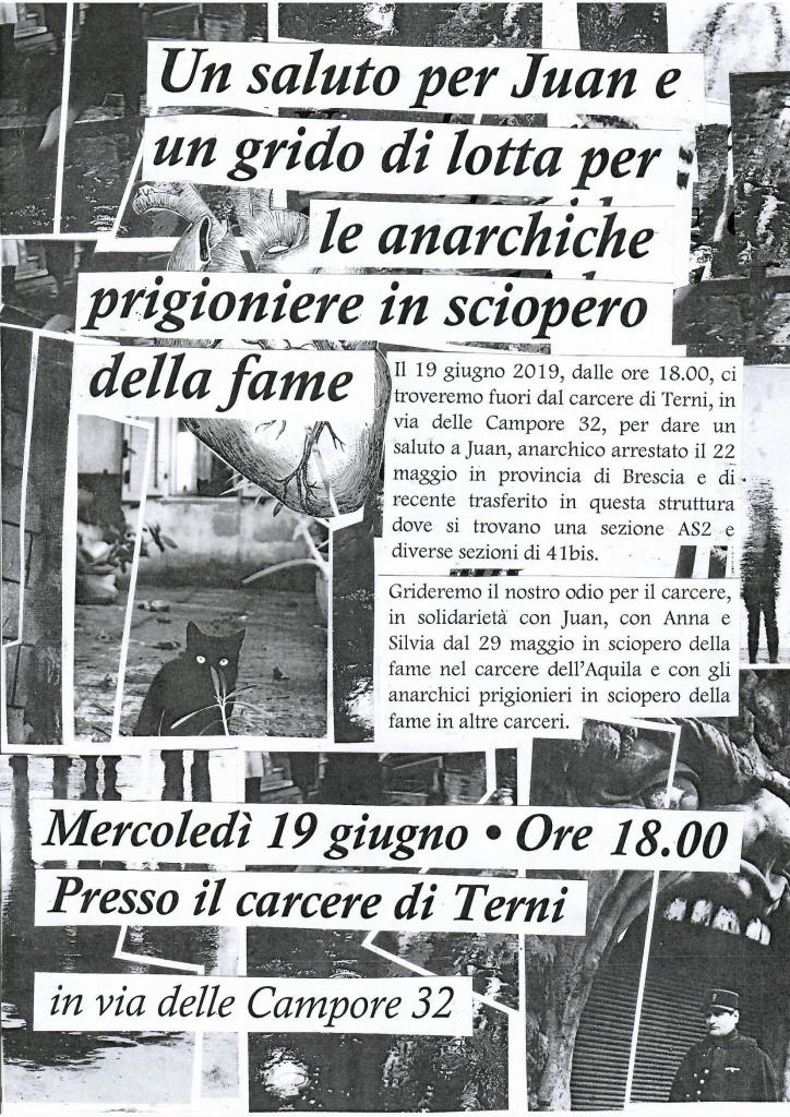 Terni, Italia: 19 giugno – Un saluto per Juan e un grido di lotta