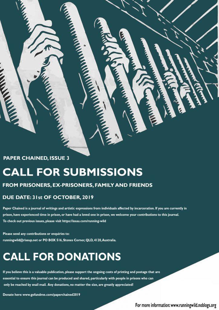 Australia: Call for Submissions and Donations to ‘Paper Chained’ Issue 3