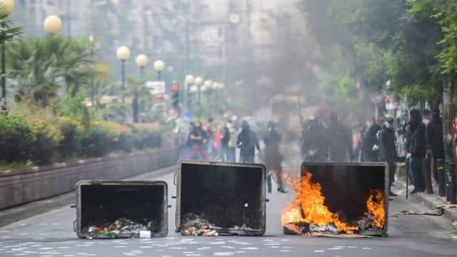 Athens, Greece: Direct actions attacks and clashes with the riot cops at Patission street