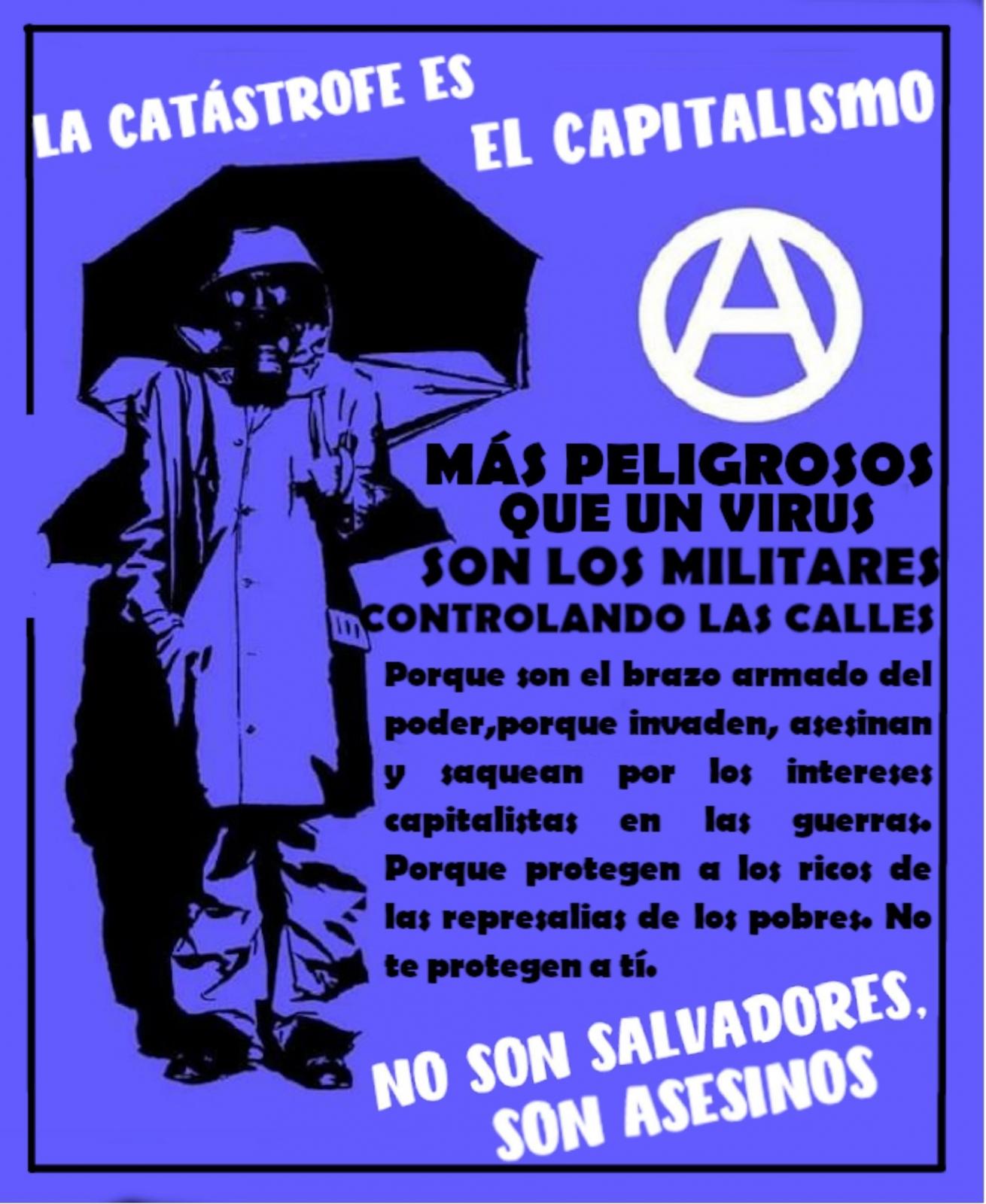 Estado español – carteles: «Fuck chivatxs, Fuck militares»