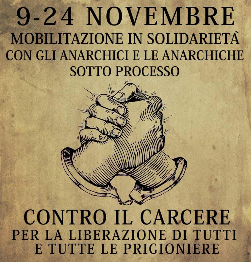 Ιταλία: Ημέρες αλληλεγγύης με τους/τις αναρχικούς/αναρχικές με δικαστήρια